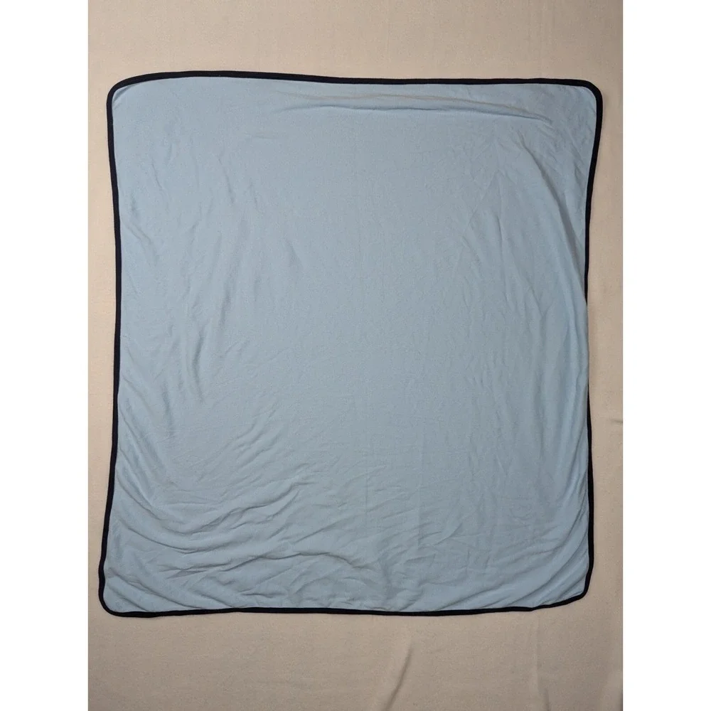 Carters One Size‎ Baby Blanket Blue Navy Trim